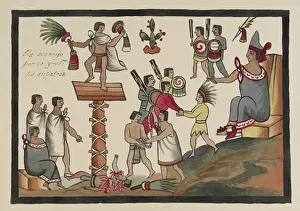 Montezuma: Tovar Codex, Ezhuahuacatl Sacrifices Himself