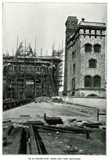 Scaffolding: Tower Bridge, Accumulator House, view from south west