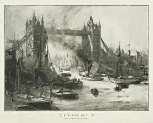Wyllie: The Tower Bridge, from a drawing by C W Wyllie