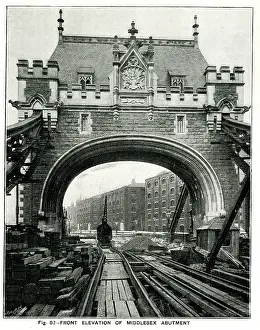 Elevation: Tower Bridge, front elevation of Middlesex Abutment