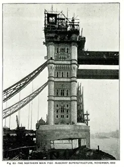 Scaffolding: Tower Bridge, Northern Main Pier, masonry superstructure