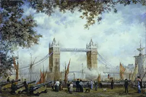 Canons: Tower Bridge with Thames Barges