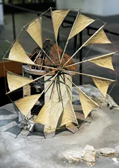 Crete: Tower windmill, Crete. Greece. ca. 1850. Diorama