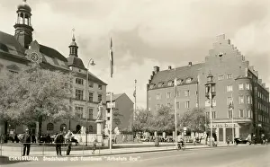 Sodermanland: Town Hall and fountain, Eskilstuna, Sodermanland, Sweden