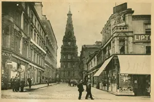 Sunblind: Town Hall and shops, Halifax, Yorkshire