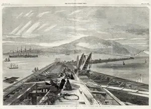 Sketched: Town and Harbour of Holyhead with the Great Eastern