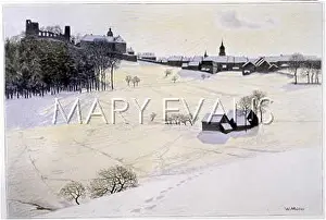 Erzgebirge: TOWN OUTSKIRTS IN SNOW