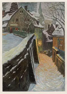 Meissen: TOWN IN WINTER EVENING