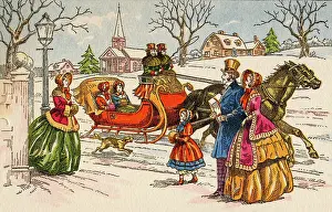 Sledding: Townsfolk at Christmas
