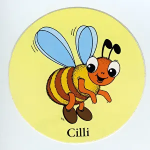 Sticker: toys, advertising, sticker, bee Cilli, round