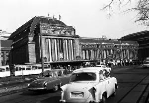 Trabi: Trabant P50 at the main station in Leipzig
