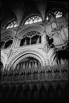 Ashlar: Traceried windows above the choir in Ely Cathedral