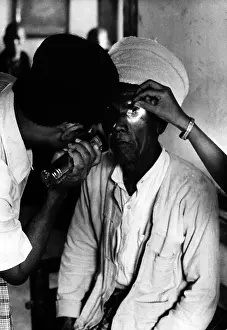 Trachoma: Trachoma. An old man with Trachoma is having his