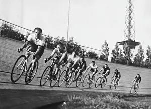 Avus: Track cyclist during training, 1936