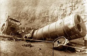 Waterfoot: Traction engine accident at the Glen, Waterfoot in 1902