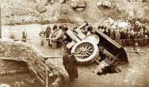 Waterfoot: Traction engine accident at the Glen, Waterfoot in 1902