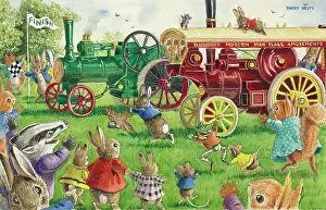 Racey: The Traction-Engine Race - with animals