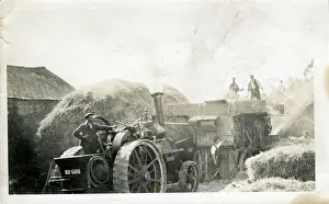 Threshing: Traction Engine (thought to be an Allchin), Northamptonshire