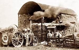 Thrashing: Traction Engine and Threshing Machine Victorian period