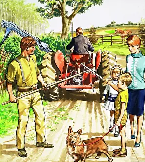 Verge: Tractor driver and mower
