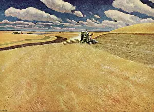 Husbandry: Tractor in Wheat Field