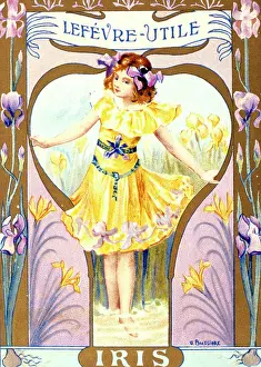 Delicate: Trade card design, Iris, for Lefevre-Utile