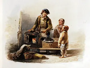 Chestnuts: trade, merchants, chestnut roasting, Venice