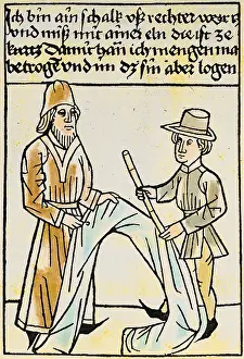 Deceit: trade, merchants, deceitful draper with too short