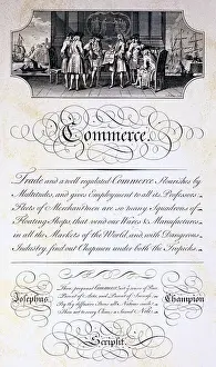 Bickham: trade, merchants, sheet Commerce, from The Universal