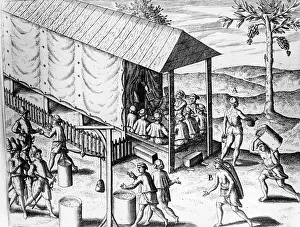 Netherland: trade between natives and Dutch, copper engraving