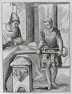Lacroix: The trades. Clothworker, 16th century. Engraving