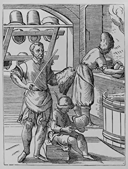 Lacroix: The trades. The hatter, 16th century. Engraving