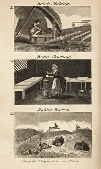 Churning: Trades in Regency England. Brick making, butter churning