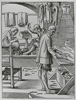 Lacroix: The trades. The tailor, 16th century. Engraving