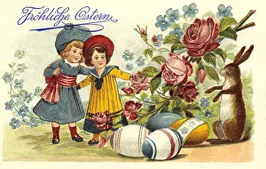 Kitschy: tradition / folklore, Austria, postcard, Happy