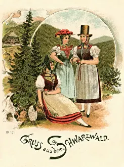 Gruss: tradition / folklore, Germany, postcard Gruss