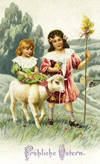 Kitschy: tradition / folklore, Germany, postcard Happy