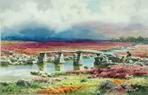 Clapper: Traditional clapper bridge on Dartmoor, Devon