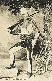 Waxed: The traditional costume of an Albanian from Shkoder