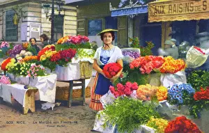 Kerb: Traditional Flower Seller - Nice, Cote d'Azur, France