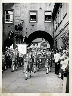 Militiamen: Traditional parade in Ettlingen, Germany