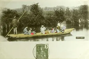Ferryboat: Traditional river ferryboat - Vietnam