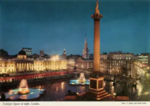 Trafalgar: Trafalgar Square at night, London