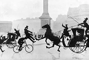 Chaotic: Traffic chaos in silhouette