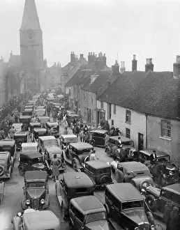 Malmesbury: Traffic jam in the streets of Malmesbury
