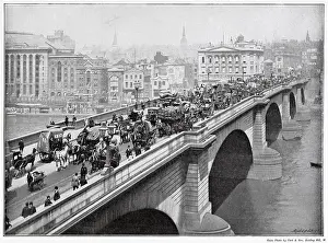 Handcarts: Traffic Over London Bridge 1901