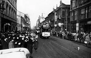 Lodz: Traffic on the main road in Lodz, 1914