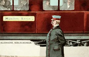 Munchen: Train on the Berlin to Munich railway, Germany