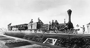 Zehlendorf: Train of the Berlin-Zehlendorfer railway, 1844