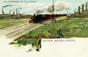Ostend: Train on the Brussels to Ostend railway, Belgium